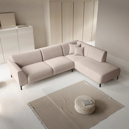 UNICORN 4-seater corner sofa with chaise longue Beige fabric