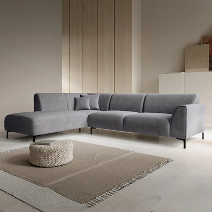 UNICORN 4-seater corner sofa with chaise longue Beige fabric