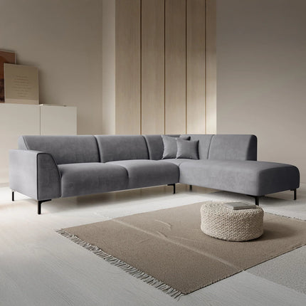 UNICORN Corner sofa 4-seater with chaise longue Fabric beige Width 274 cm Height 84 cm Depth 210 cm Seat height 44 cm Seat depth 56 cm