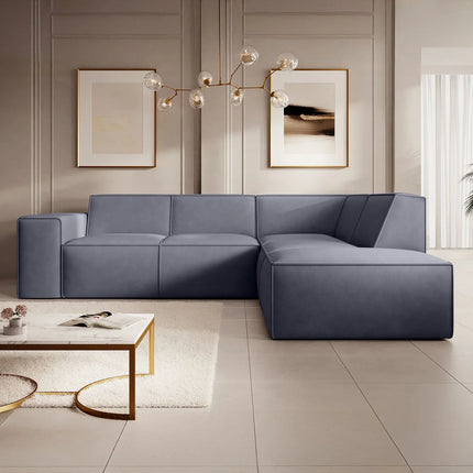 UNICORN Corner sofa 4-seater with chaise longue Anthracite beige fabric Width 261 cm Height 80 cm Depth 216 cm