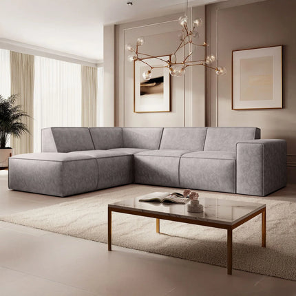 UNICORN Corner sofa 4-seater with chaise longue Faux leather black beige brown gray Width 261 cm Height 80 cm Depth 216 cm