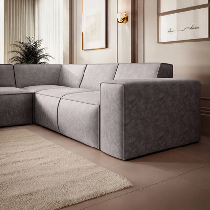 UNICORN 4-seater corner sofa with chaise longue, cognac faux leather black beige brown grey