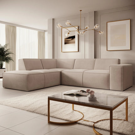 UNICORN Corner sofa 4-seater with chaise longue Fabric anthracite beige Width 261 cm Height 80 cm Depth 216 cm