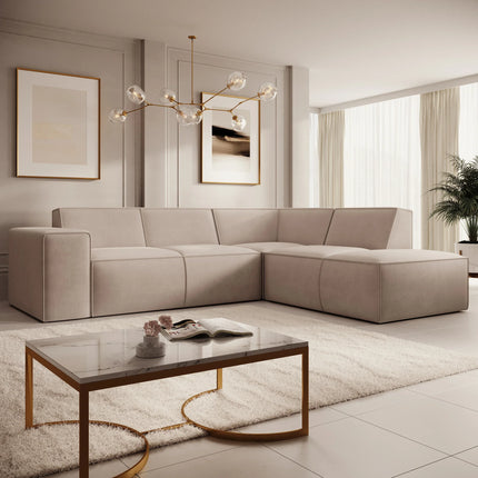 UNICORN Corner sofa 4-seater with chaise longue Fabric anthracite beige Width 261 cm Height 80 cm Depth 216 cm