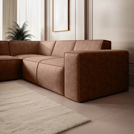 UNICORN Corner sofa 4-seater with chaise longue Faux leather black beige brown gray