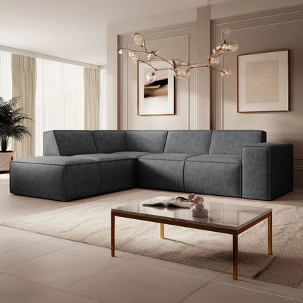UNICORN Corner sofa 4-seater with chaise longue Faux leather black beige brown gray Width 261 cm Height 80 cm Depth 216 cm