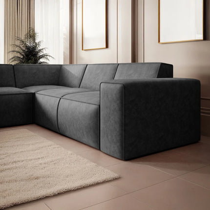 UNICORN 4-seater corner sofa with chaise longue, cognac faux leather black beige brown grey