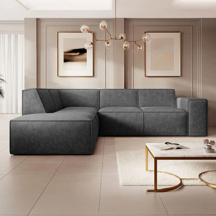 UNICORN Corner sofa 4-seater with chaise longue Faux leather beige brown gray black Width 261 cm Height 80 cm Depth 216 cm Seat height 45 cm Seat depth 60 cm