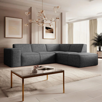 UNICORN Corner sofa 4-seater with chaise longue Faux leather black beige brown gray Width 261 cm Height 80 cm Depth 216 cm