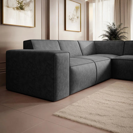 UNICORN Corner sofa 4-seater with chaise longue Faux leather black beige brown gray