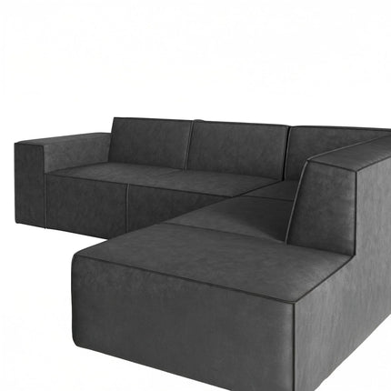 UNICORN Corner sofa 4-seater with chaise longue Faux leather black beige brown gray