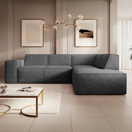 UNICORN Corner sofa 4-seater with chaise longue Faux leather black beige brown gray Width 261 cm Height 80 cm Depth 216 cm