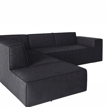UNICORN 4-seater corner sofa with chaise longue, cognac faux leather black beige brown grey