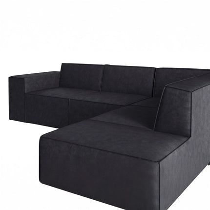 UNICORN Corner sofa 4-seater with chaise longue Faux leather cognac brown beige gray black Width 261 cm Height 80 cm Depth 216 cm Seat height 45 cm Seat depth 60 cm