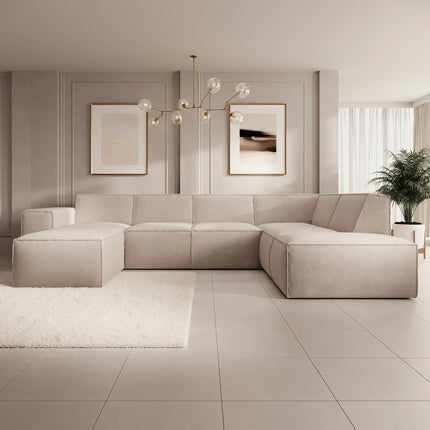 UNICORN Corner sofa 5-seater with chaise longue Fabric beige