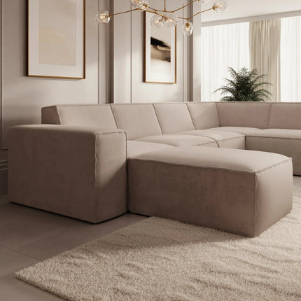 UNICORN Corner sofa 5-seater with chaise longue Fabric beige