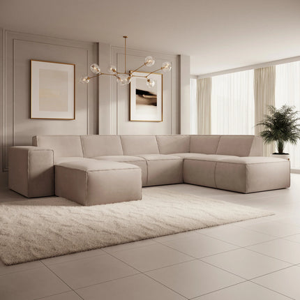 UNICORN Corner sofa 5-seater with chaise longue Fabric beige