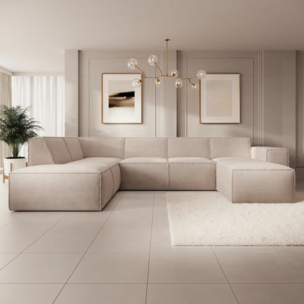 UNICORN Corner sofa 5-seater with chaise longue Fabric beige
