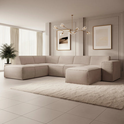 UNICORN Corner sofa 5-seater with chaise longue Fabric beige