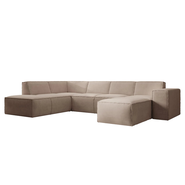 UNICORN Corner sofa 5-seater with chaise longue Fabric beige