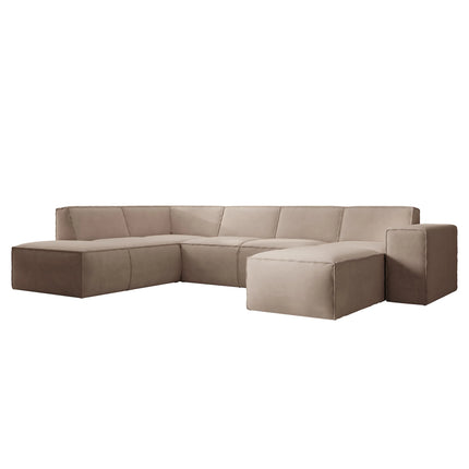 UNICORN Corner sofa 5-seater with chaise longue Fabric beige