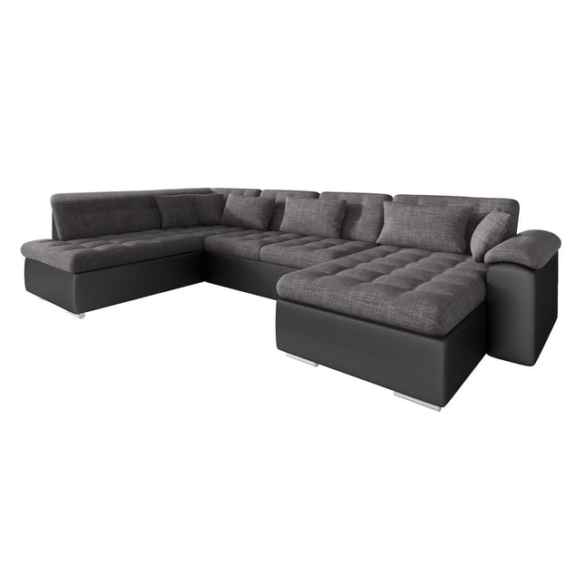 UNICORN 5-seater corner sofa with chaise longue, fabric black anthracite gray Width 350 cm Height 76 cm Depth 205 cm