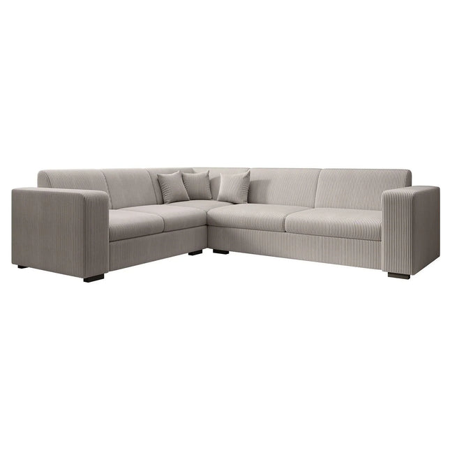 UNICORN Corner sofa 4-seater ribbed fabric beige Width 270 cm Height 78 cm Depth 230 cm