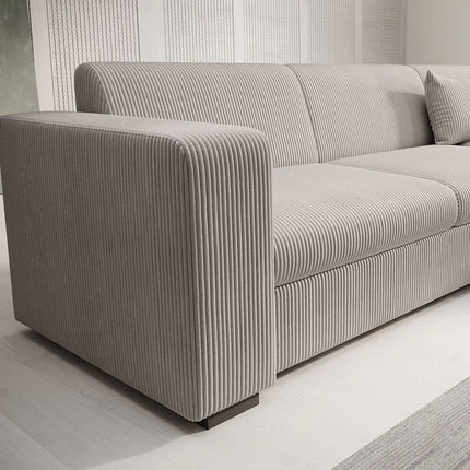 UNICORN Corner sofa 4-seater ribbed fabric beige 270 cm Height 78 cm Depth 230 cm