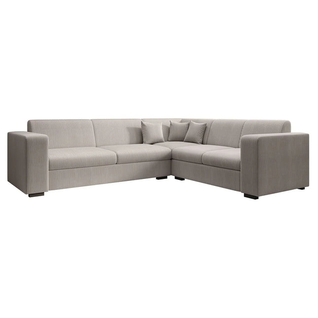 UNICORN Corner sofa 4-seater ribbed fabric beige 270 cm Height 78 cm Depth 230 cm