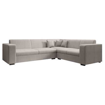 UNICORN Corner sofa 4-seater ribbed fabric beige