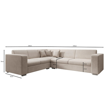 UNICORN Corner sofa 4-seater Fabric black anthracite beige gray Width: 270 cm Height: 78 cm Depth: 230 cm