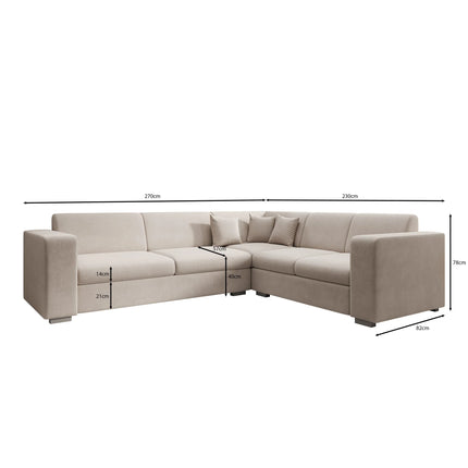UNICORN Corner sofa 4-seater Fabric black anthracite beige gray Width 270 cm Height 78 cm Depth 230 cm