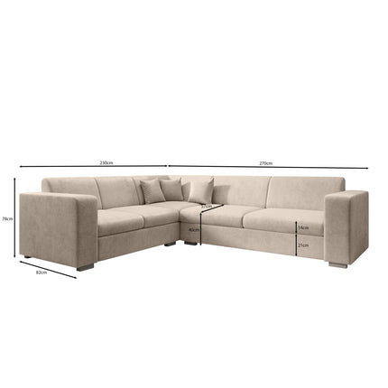 UNICORN Corner sofa 4-seater Velvet grey beige black