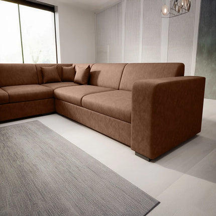 UNICORN Corner sofa 4-seater Faux leather black brown Width 270 cm Height 78 cm Depth 230 cm Seat height 40 cm Seat depth 57 cm