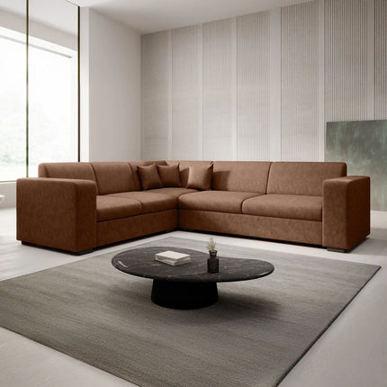 UNICORN Corner sofa 4-seater Faux leather black brown Width 270 cm Height 78 cm Depth 230 cm Seat height 40 cm Seat depth 57 cm
