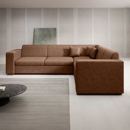 UNICORN Corner sofa 4-seater Faux leather black brown Width 270 cm Height 78 cm Depth 230 cm Seat height 40 cm Seat depth 57 cm