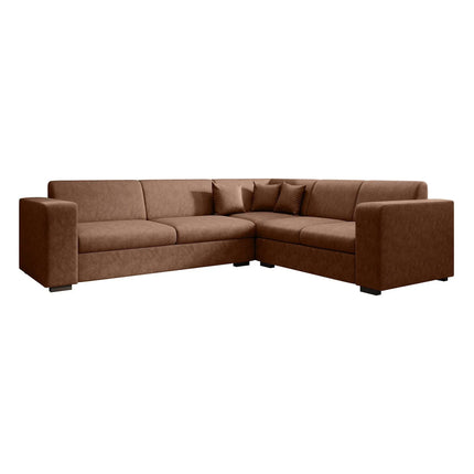 UNICORN Corner sofa, 4-seater, black brown faux leather