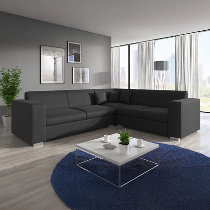 UNICORN Corner sofa 4-seater Fabric black anthracite beige gray Width 270 cm Height 78 cm Depth 230 cm
