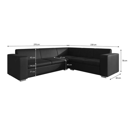 UNICORN Corner sofa 4-seater Fabric beige anthracite black gray Width 270 cm Height 78 cm Depth 230 cm
