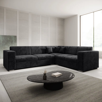 UNICORN Corner sofa 4-seater Velvet Black Beige Grey