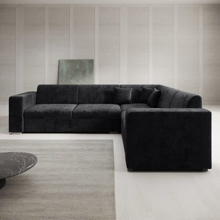 UNICORN Corner sofa 4-seater Velvet gray beige black gray Width 270 cm Height 78 cm Depth 230 cm