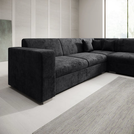 UNICORN Corner sofa 4-seater Velvet Black Beige Grey