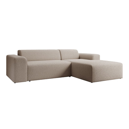 UNICORN Corner sofa 3-seater with chaise longue Teddy fabric beige Width 250 cm Height 71 cm Depth 185 cm