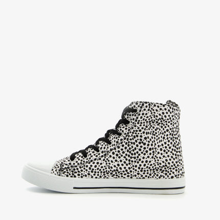 UNICORN Women's high-top sneakers lace-up shoes dots white black 36 to 41