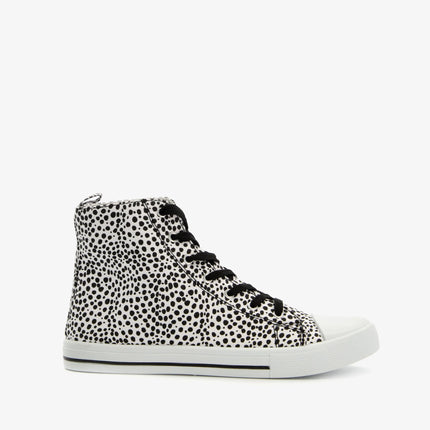 UNICORN Women's high-top sneakers lace-up shoes dots white black 36 to 41