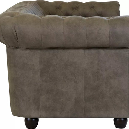 UNICORN Two-seater sofa Chesterfield style leather brown black dark brown Anthracite Width 148 cm Depth 86 cm Height 72 cm Seat height 45 cm