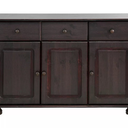 UNICORN Dresser wall unit rural modern dark brown white Width 120 cm Depth 34 cm Height 77 cm