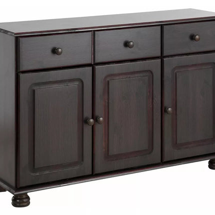 UNICORN Dresser wall unit rural modern dark brown white Width 120 cm Depth 34 cm Height 77 cm