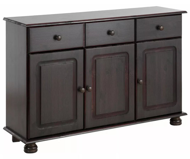 UNICORN Dresser wall unit rural modern dark brown white Width 120 cm Depth 34 cm Height 77 cm