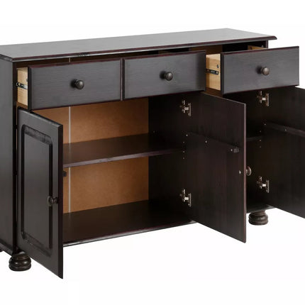 UNICORN Dresser wall unit rural modern dark brown white Width 120 cm Depth 34 cm Height 77 cm